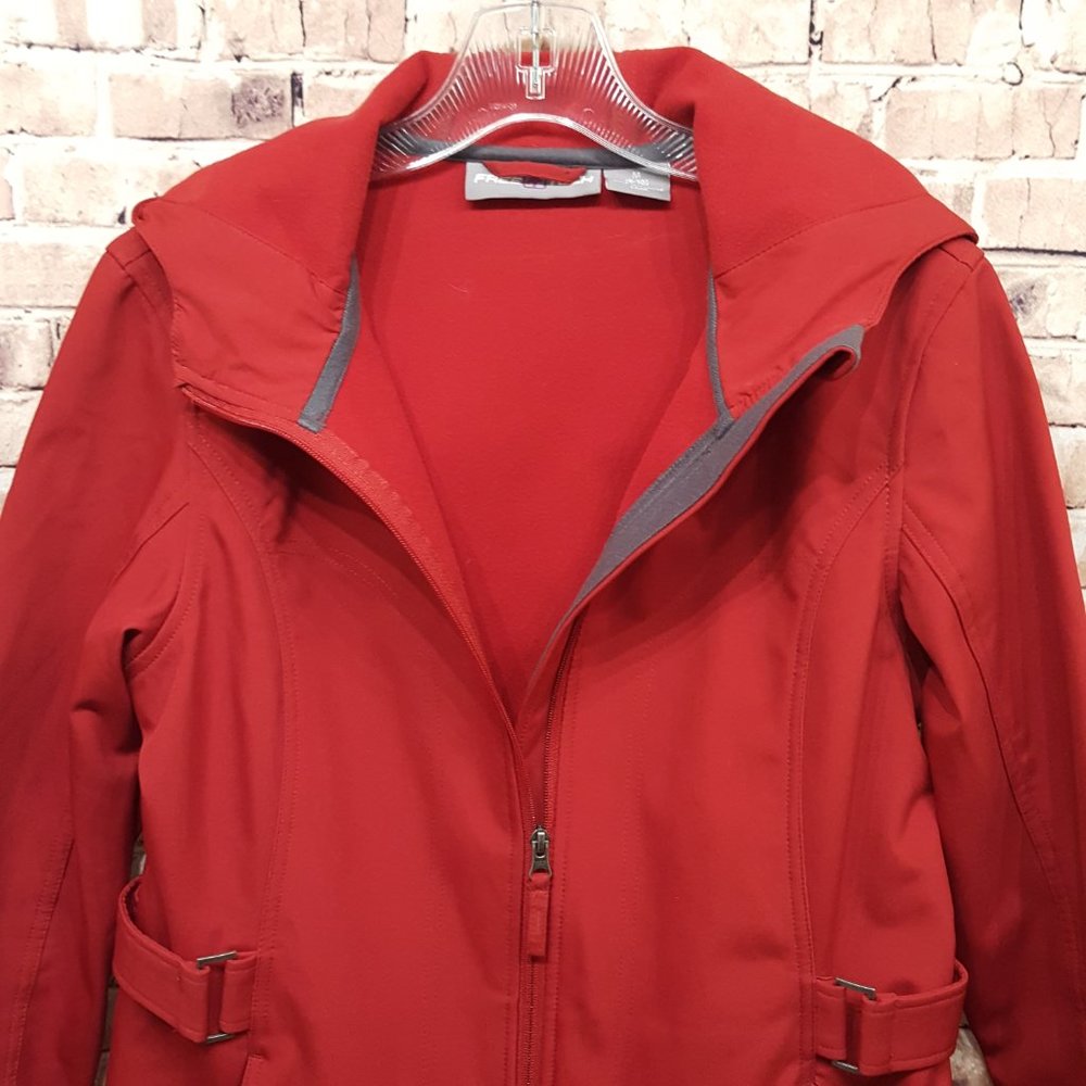 Free Tech Jacket Lined Hooded Red Size Medium 8-10 - Picture 5 of 13